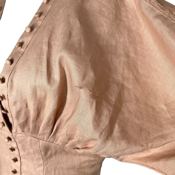 (Flawed) NWT Joslin Studio Taylor Linen Ramie Mini Dress in Rose US Size 4 - Picture 6 of 11